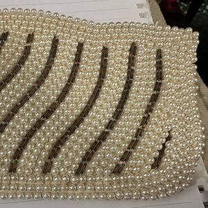 Beaded vintage pearl beads 1950’s clutch purse
